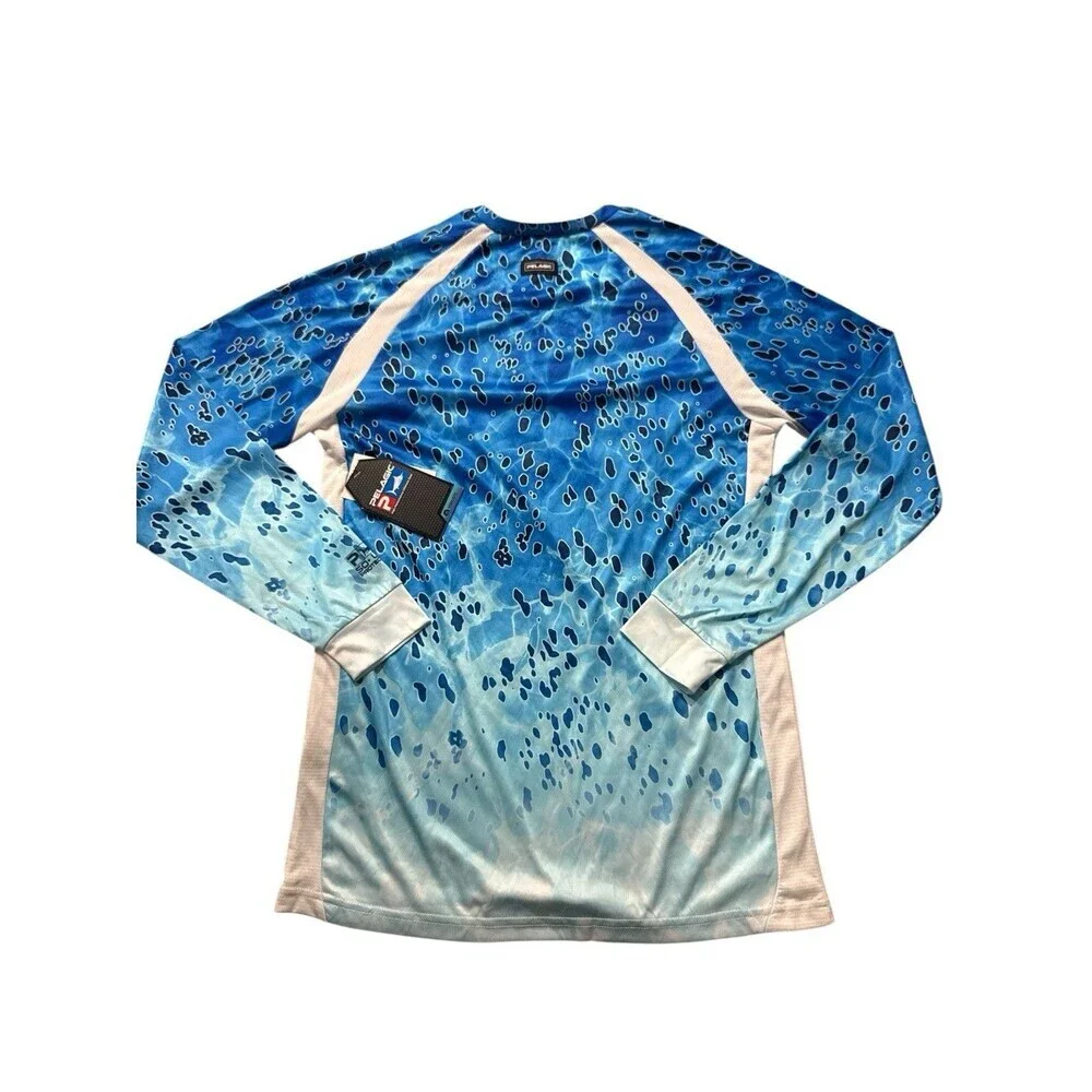 Pelagic VaporTek Blue Fishing Performance Shirt Youth Large Offshore Gear NWT